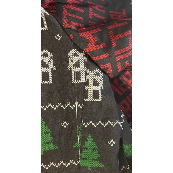 Holiday Time Mens Black Red Green Merry Christmas Ya Filthy Animal Blazar w/ Tie - Picture 13 of 13